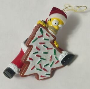 The Simpsons Homer Eating Christmas Cookie Christmas Ornament Fox Vintage 2004